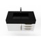Castello Usa Nile 36" Wall Mounted Vanity With Black Top And Gold Handles CB-MC-36W-GLD-2053-BL - alternate 2